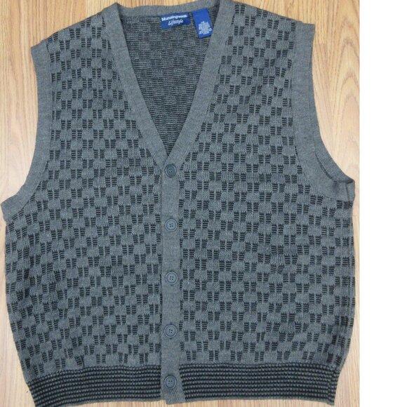 VTG MUNSINGWEAR SWEATER VEST 100% ACRYLIC V-NECK GRAY LARGE, L - Picture 1 of 5